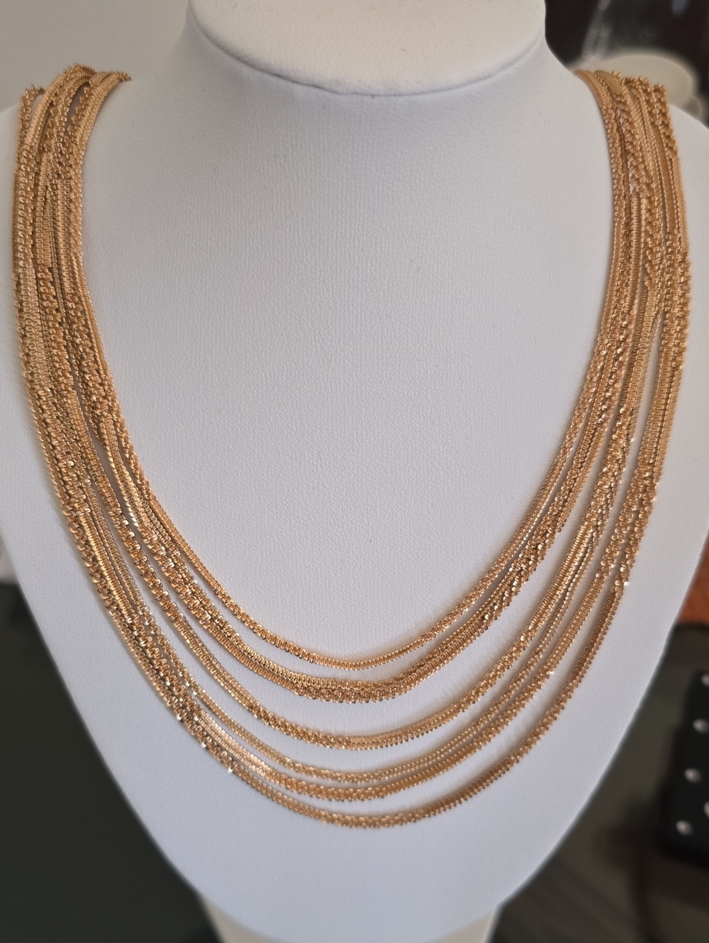 NAPIER BRAND WOMEN'S FASHION JEWELRY MULTIPLE GOLDTONE 7 CHAINS NECKLACE